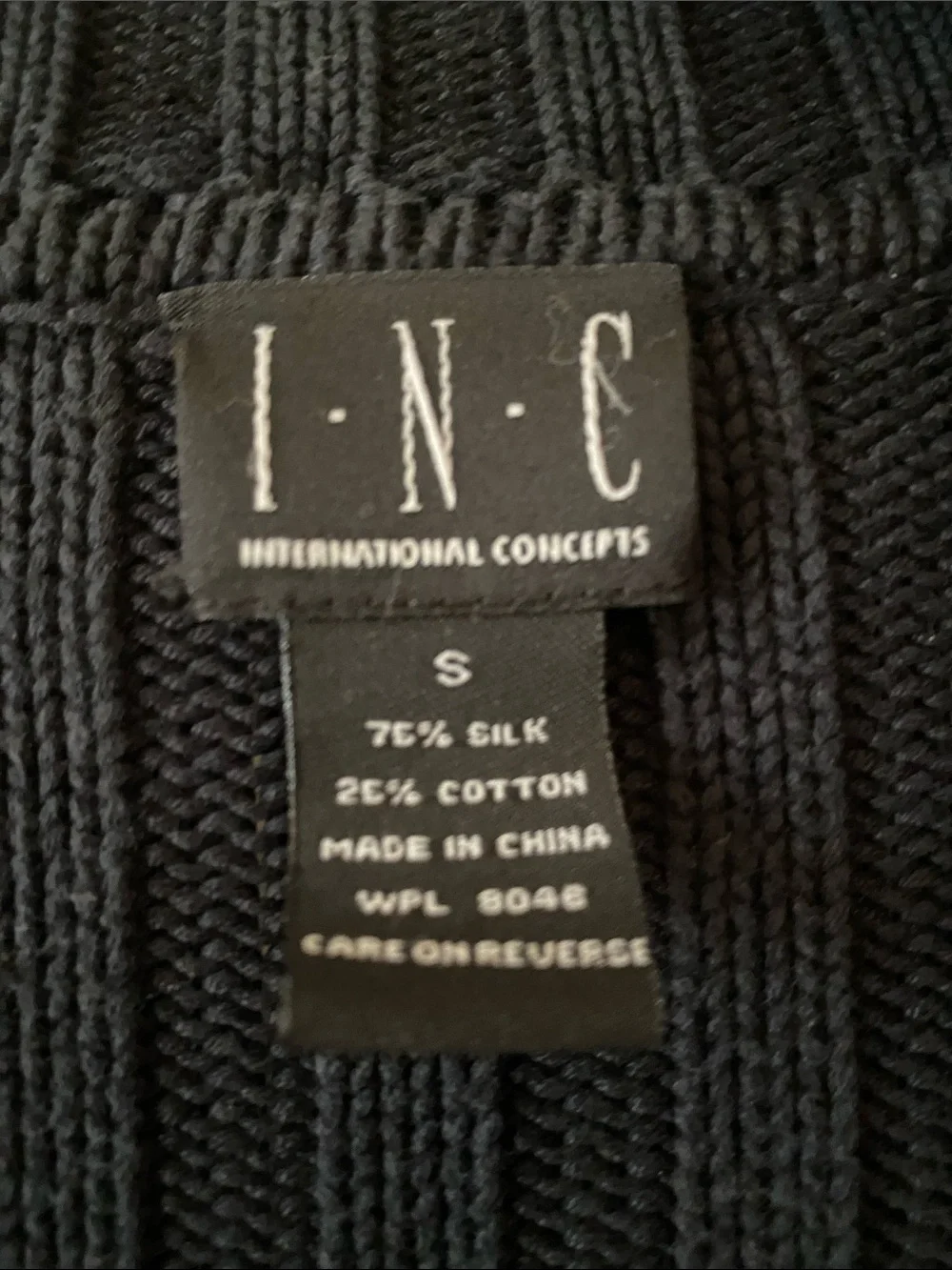 INC International Concepts Navy Black Ribbed Hooded Long Cardigan - Picture 2 of 3